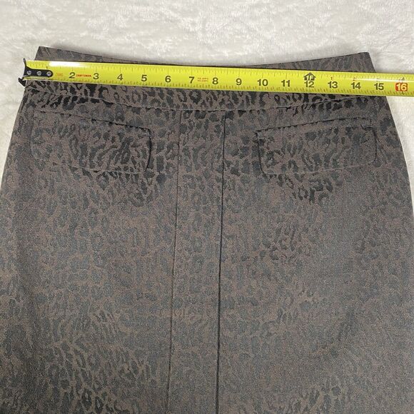 Ann Taylor Leopard Print Pencil Skirt Wool Blend Brown Women's Petites Sz 4P - Picture 8 of 8